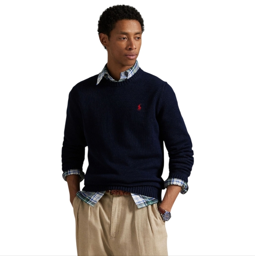 Polo Ralph Lauren Knit Long Sleeve Sweater Jumper - Hunter Navy - Men's 3XLT